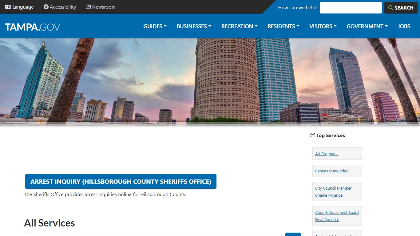 Arrest Inquiry (Hillsborough County Sheriffs Office)